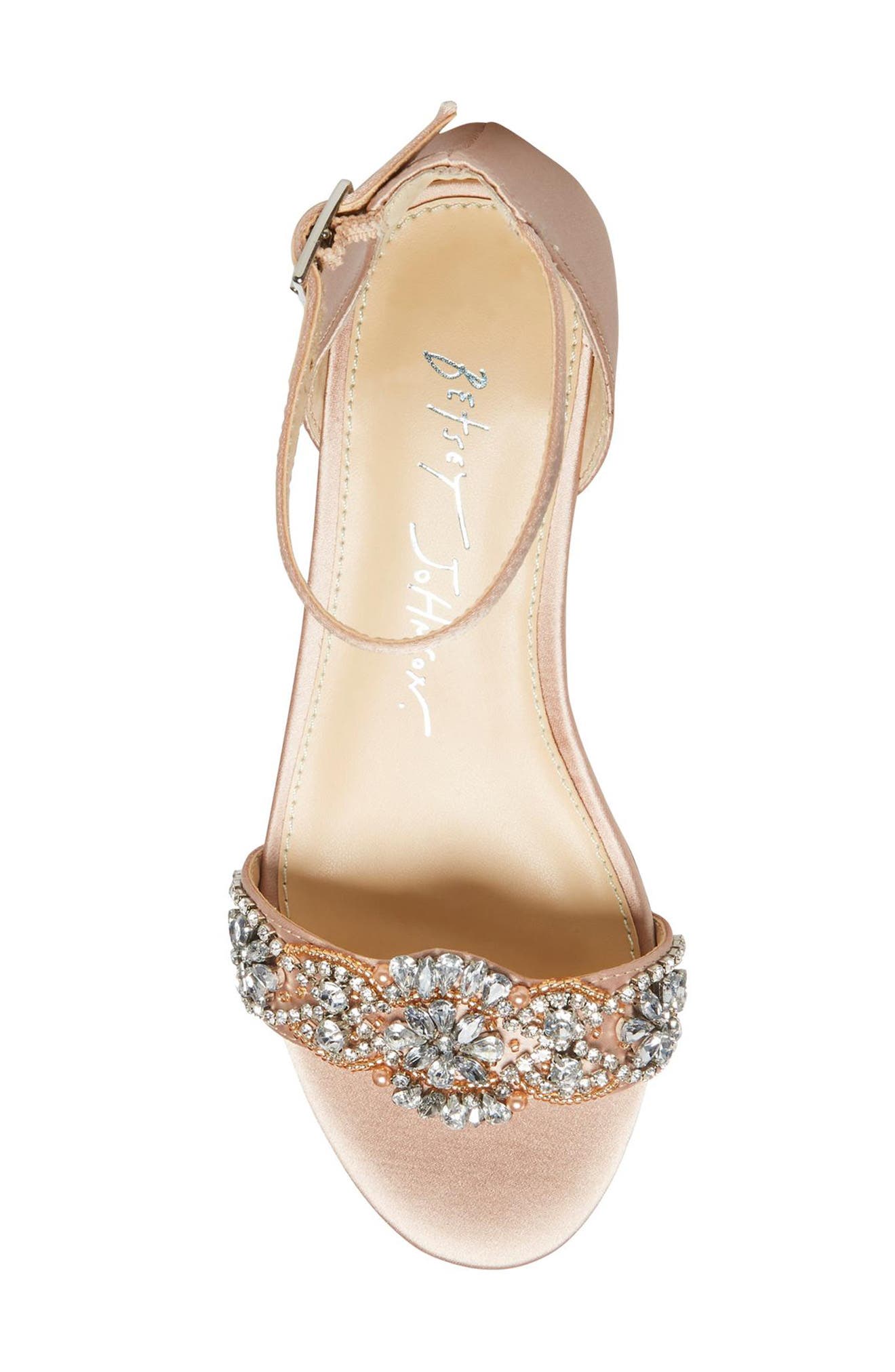 Crystal Ankle Strap Sandal, Alternate, color, CHAMPAGNE