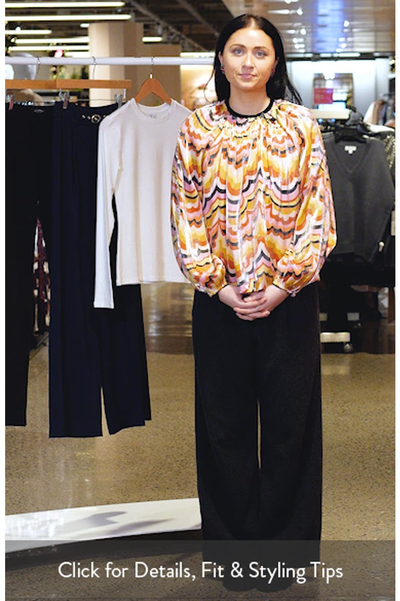 Oriana Wave Print Satin Blouse video