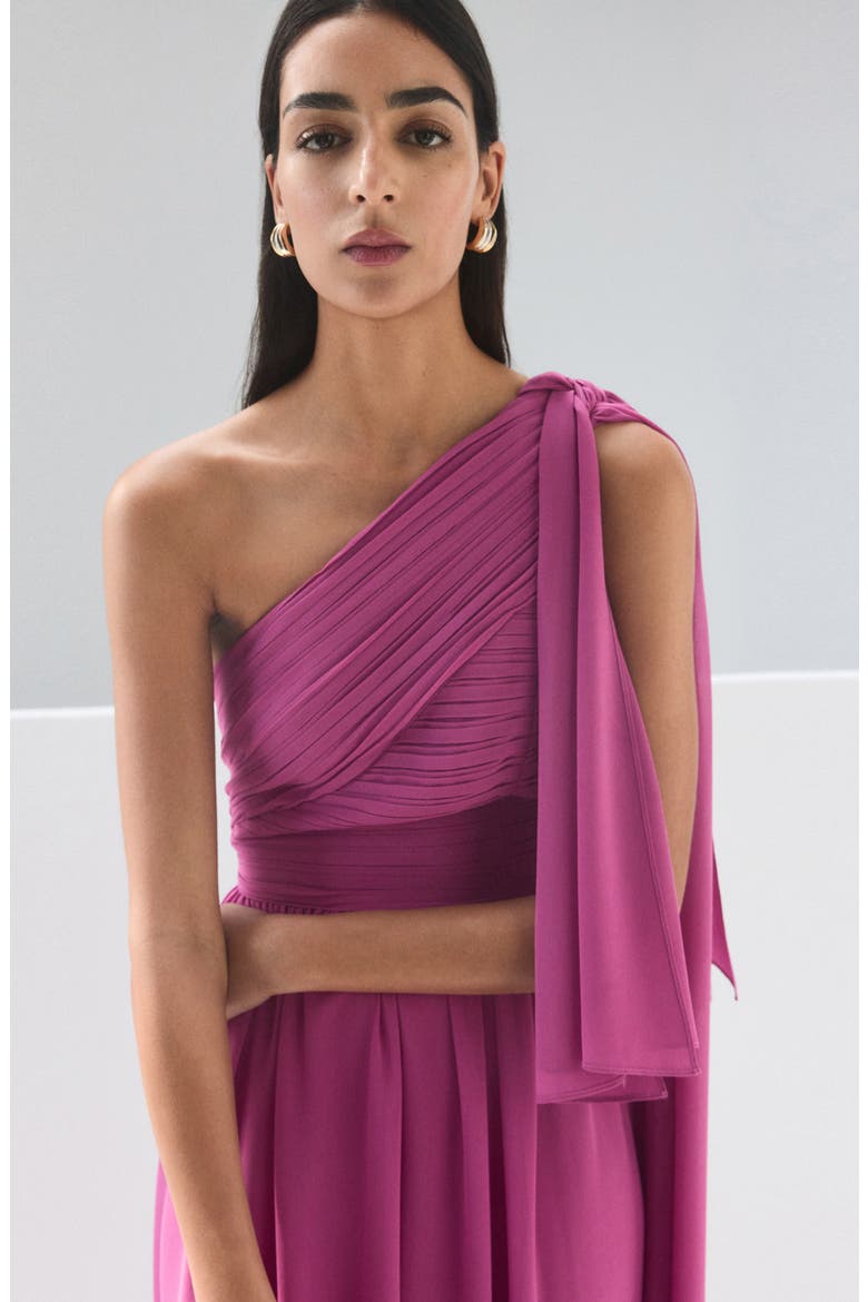 One-Shoulder Dress, Alternate, color, FUCHSIA