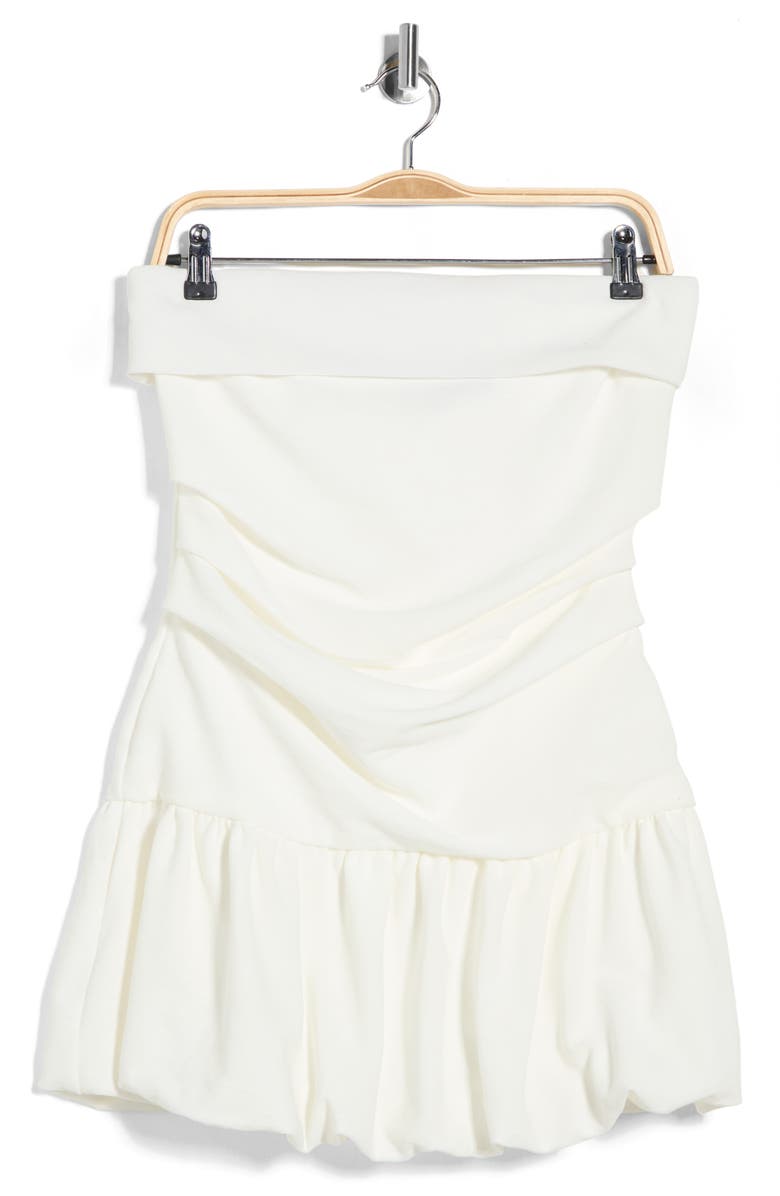 Princess Polly Ruched Strapless Bubble Hem Minidress, Main, color, White