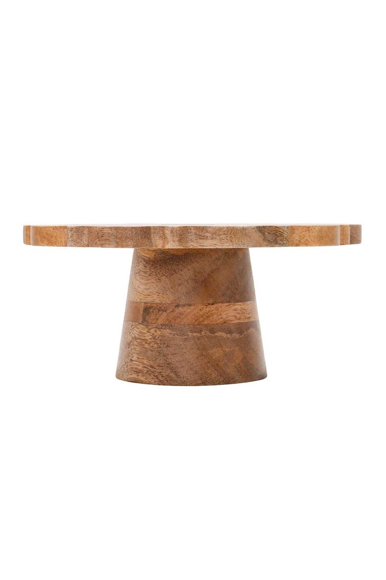 Maeve Scallop Wood Riser, Alternate, color, Brown