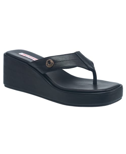 True Religion Latto Slip On Wedge Sandal In Black