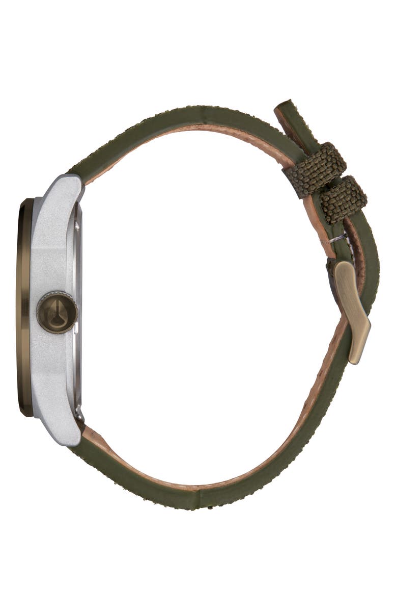 Nixon The Sentry Nylon Strap Watch, 42mm, Alternate, color, Silver / Lt Brown / Asphalt