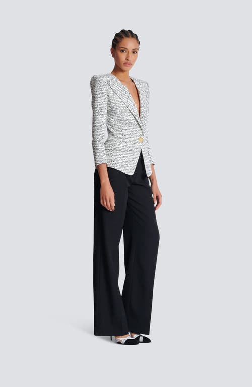 Shop Balmain 1-button Jacket With "love Letter" Print