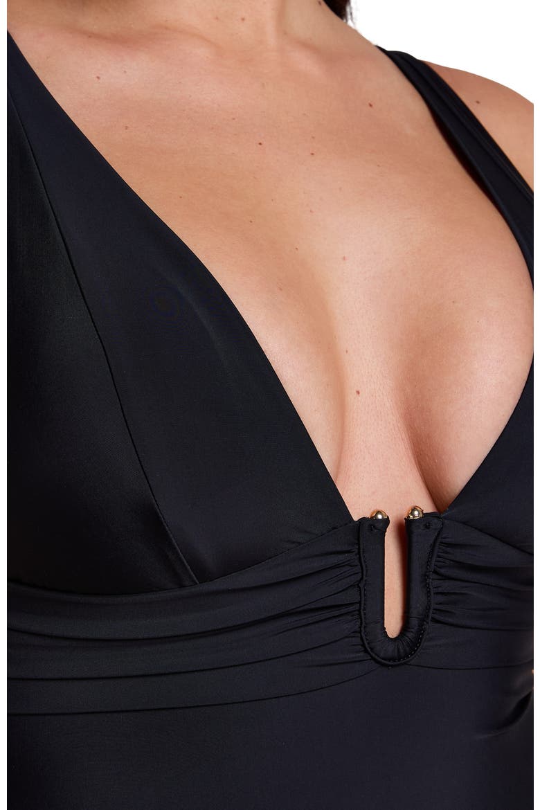 Luna Shaping Swimsuit, Alternate, color, Caviar