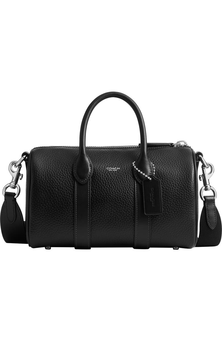 COACH Compass Signature 25 Leather Duffle Bag, Main, color, Black