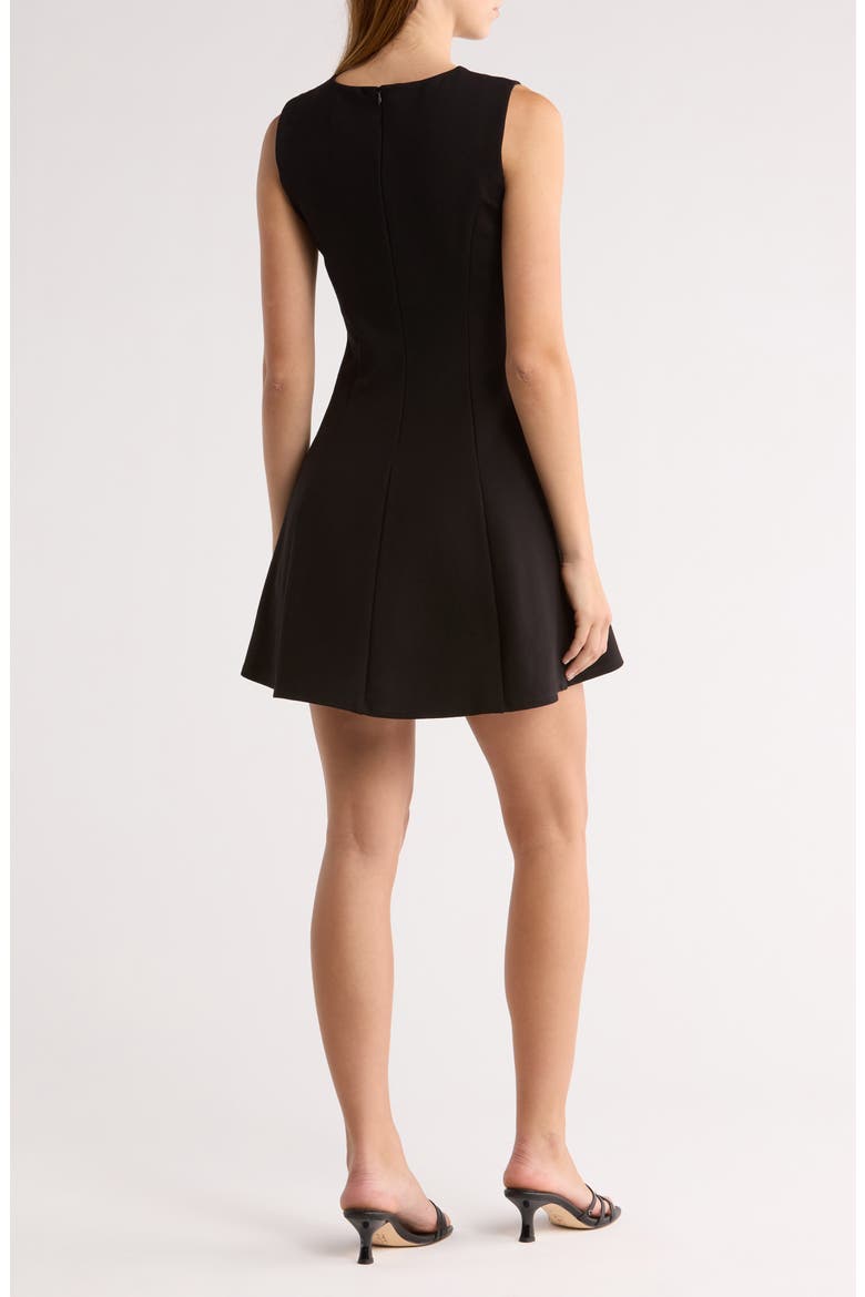 Ava Fit & Flare Knit Dress, Alternate, color, BLACK
