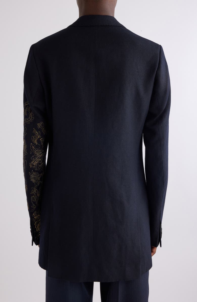 Dries Van Noten Barton Embellished Wool Blend Jacket, Alternate, color, Navy