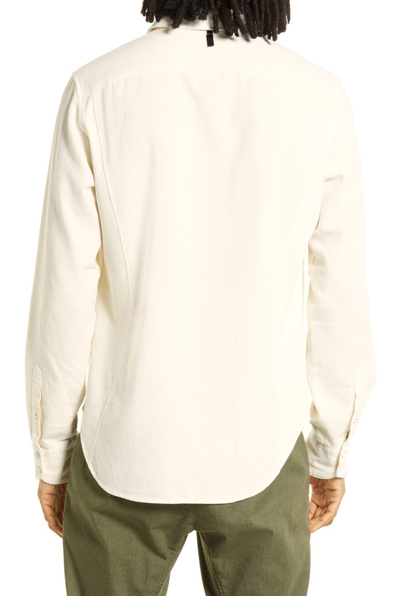 Pursuit 365 Flannel Long Sleeve Button-Up Shirt, Alternate, color, PROPER WHITE