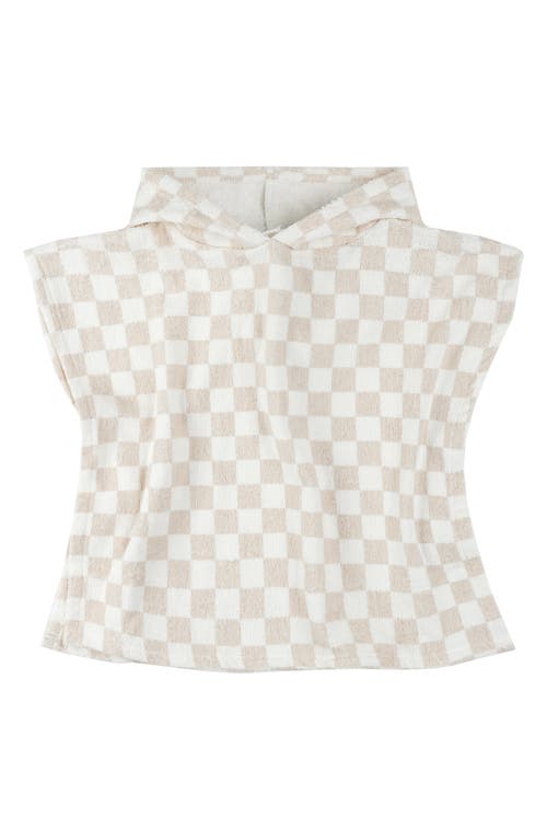 FIRSTS BY PETIT LEM FIRSTS BY PETIT LEM CHECKERBOARD HOODED COTTON TERRY COVER-UP TUNIC 