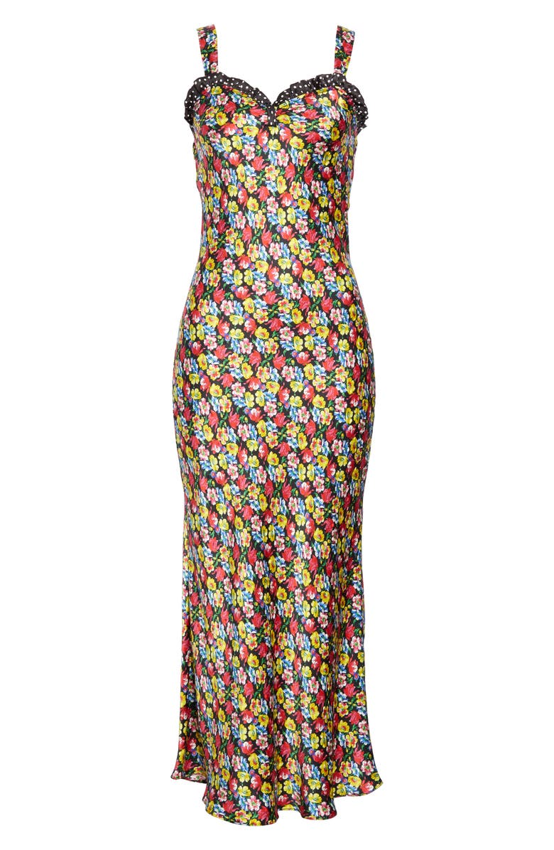 RIXO Juliet Floral & Polka Dot Print Dress, Alternate, color,