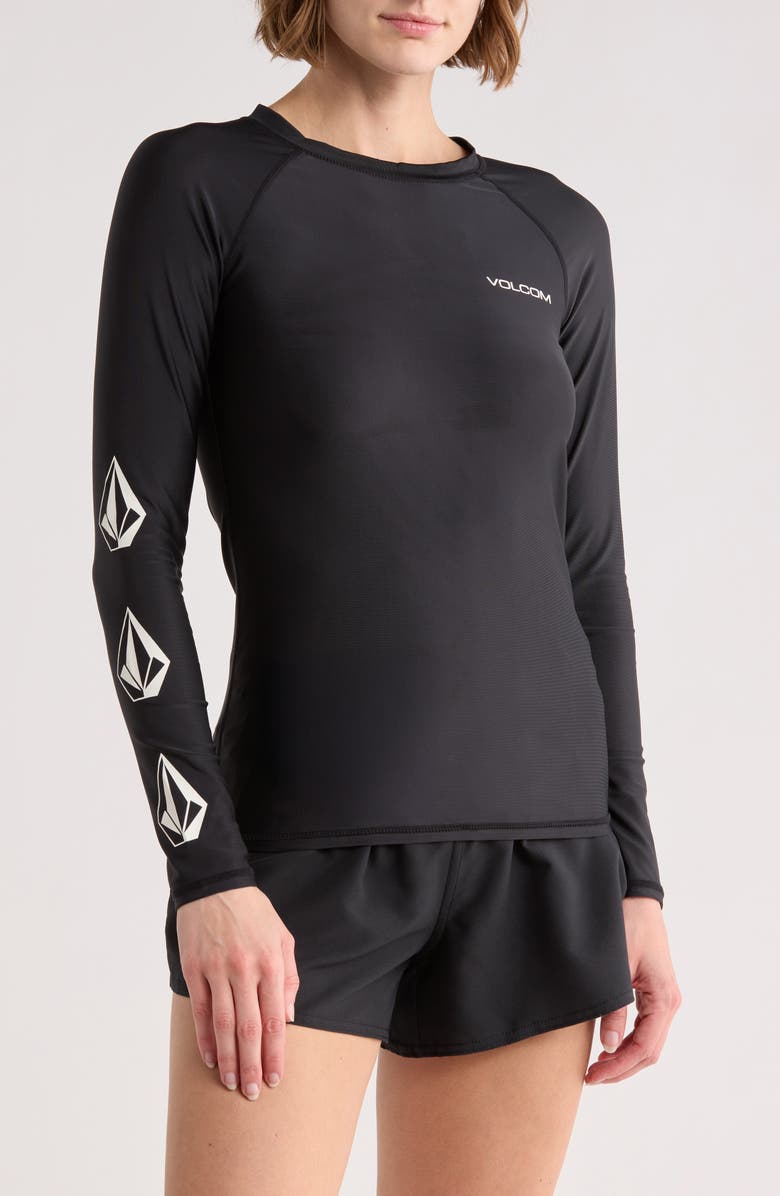 Volcom Hi Tide Long Sleeve Rashguard, Main, color, Black