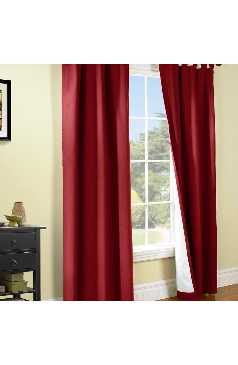 Outdoor Decor by Commonwealth Set of 2 Cotton Curtain Panels, Alternate, color, Burgundy