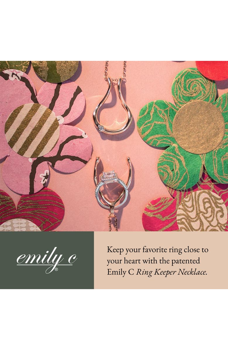 Emily C Original Bezel Ring Holder Necklace, Stainless Steel Wedding & Engagement, Gender Inclusive, Alternate, color, Rosegold