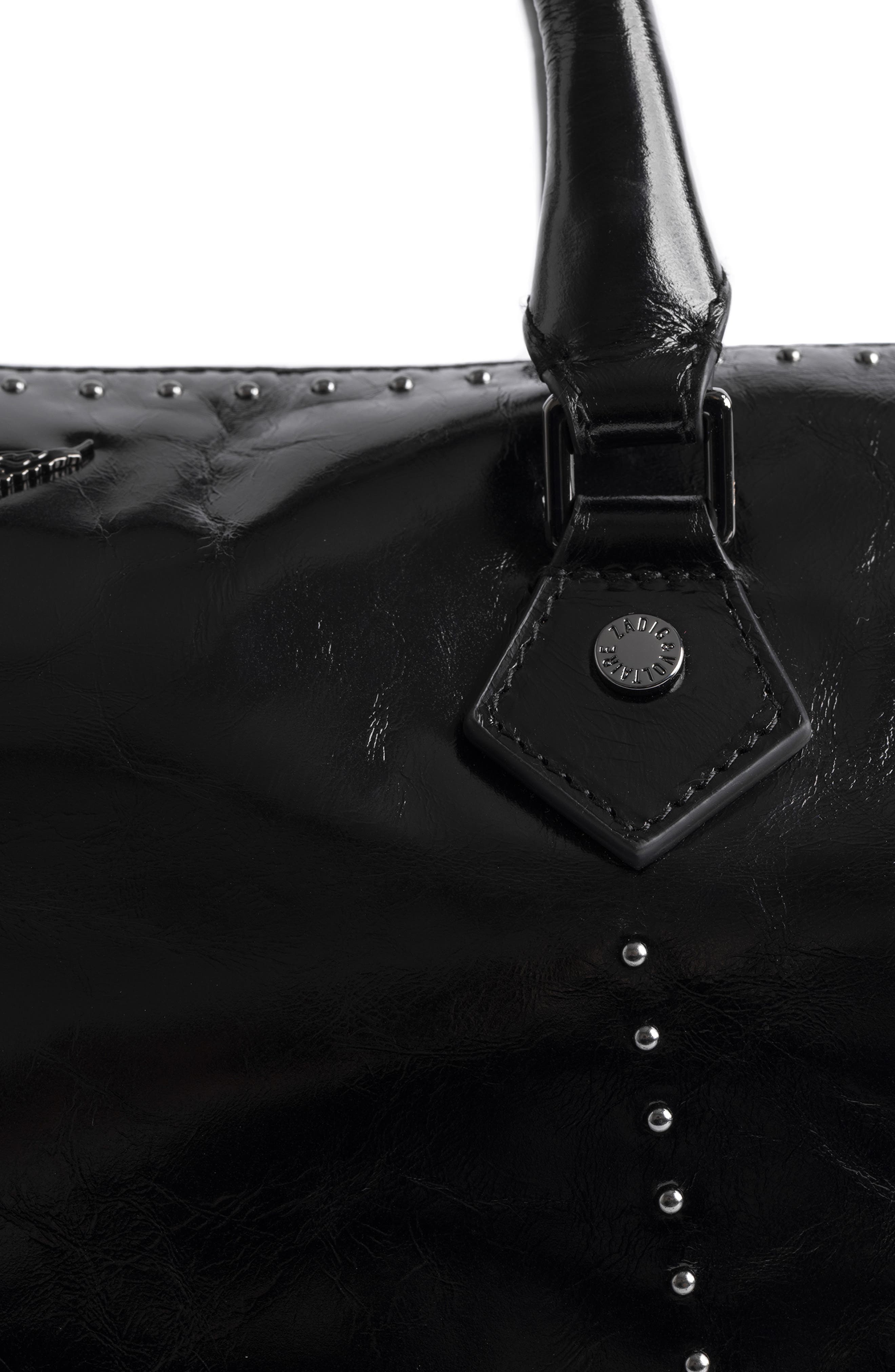 Zadig & Voltaire Sunny Vibe Leather Stud Bag, Alternate, color, Black