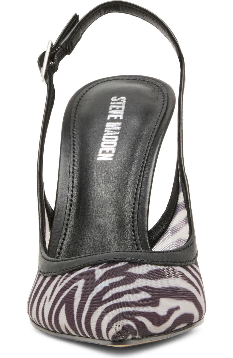 Steve Madden Blare Slingback Pointed Toe Pump, Alternate, color, Zebra Mesh