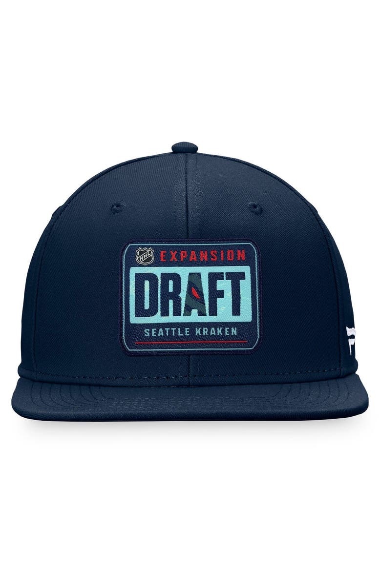 Men's Fanatics Branded Navy Seattle Kraken 2021 NHL Expansion Draft Snapback Adjustable Hat, Alternate, color, Navy
