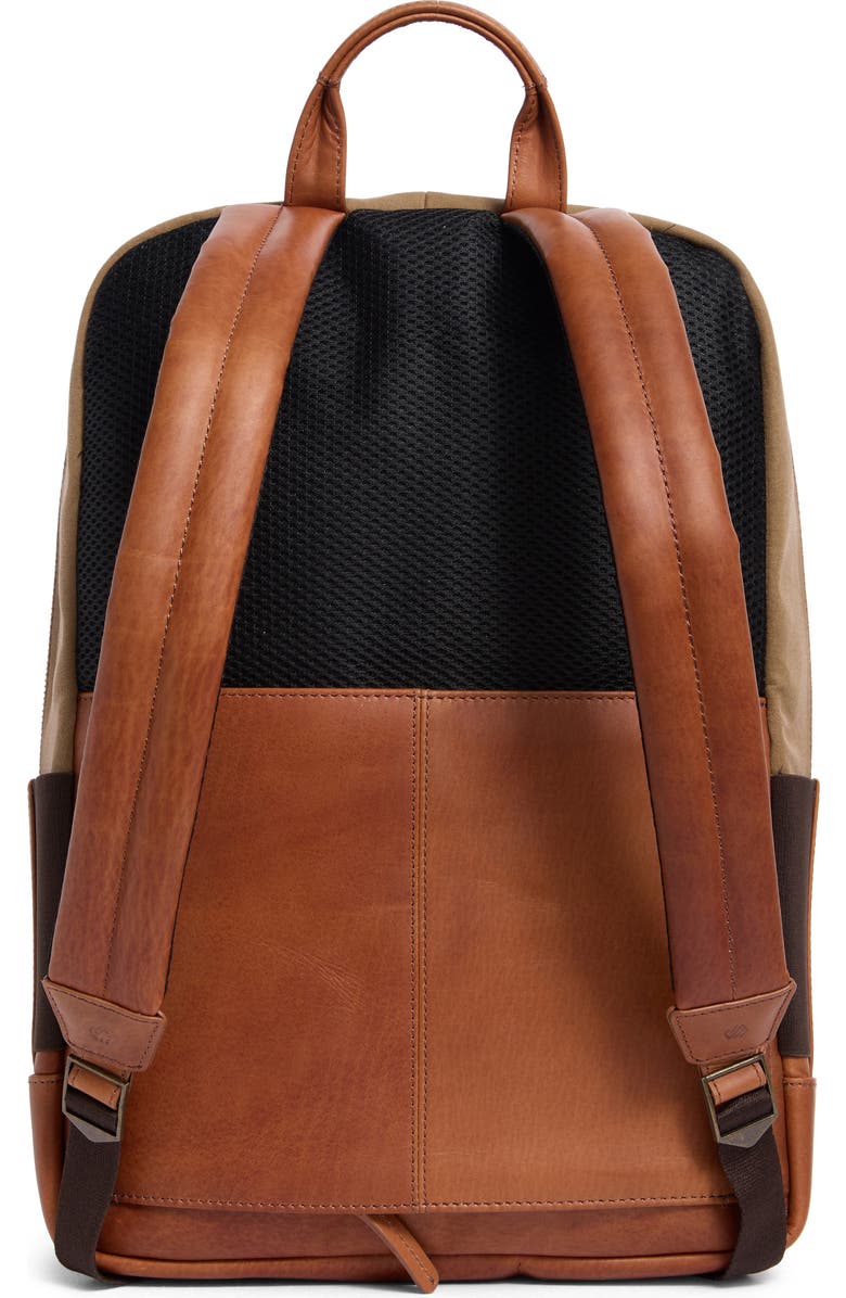 Johnston & Murphy Antique Cotton Canvas & Leather Backpack, Alternate, color,
