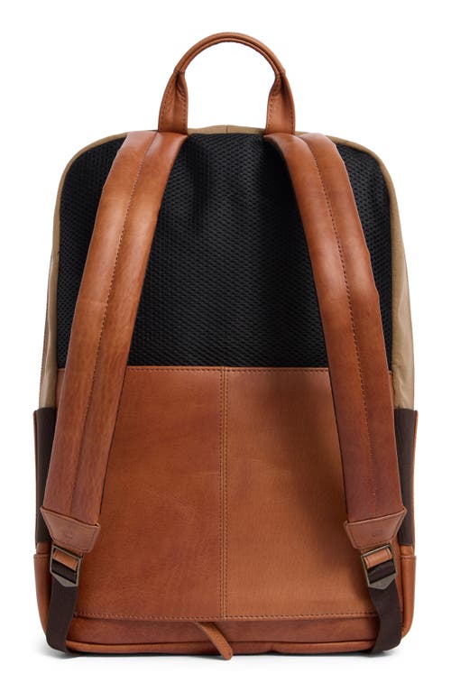 JOHNSTON & MURPHY JOHNSTON & MURPHY ANTIQUE COTTON CANVAS & LEATHER BACKPACK 
