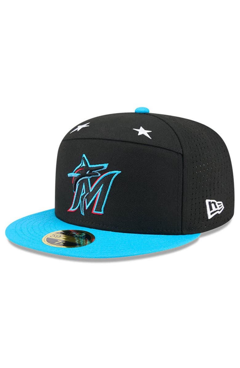 New Era Men's New Era Black/Blue  Miami Marlins 2025 MLB All-Star Game Side Patch 59FIFTY Fitted Hat, Alternate, color, 