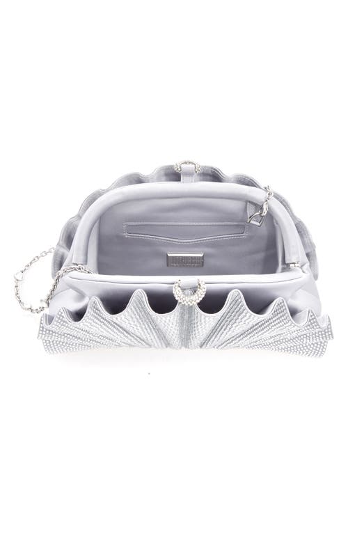 Judith Leiber Couture Origami Fan Crystal Embellished Satin Clutch