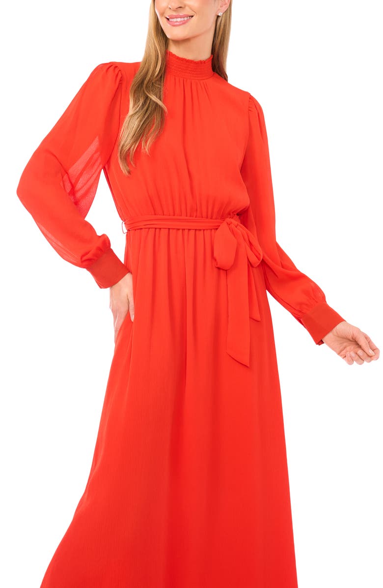 Halogen<sup>®</sup> Long Sleeve Maxi Dress, Alternate, color, Poinciana