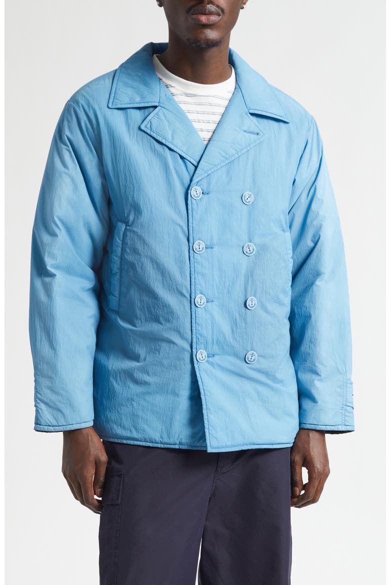 P-Coat Pigment Dyed Nylon Double Breasted Jacket, Main, color, SAX