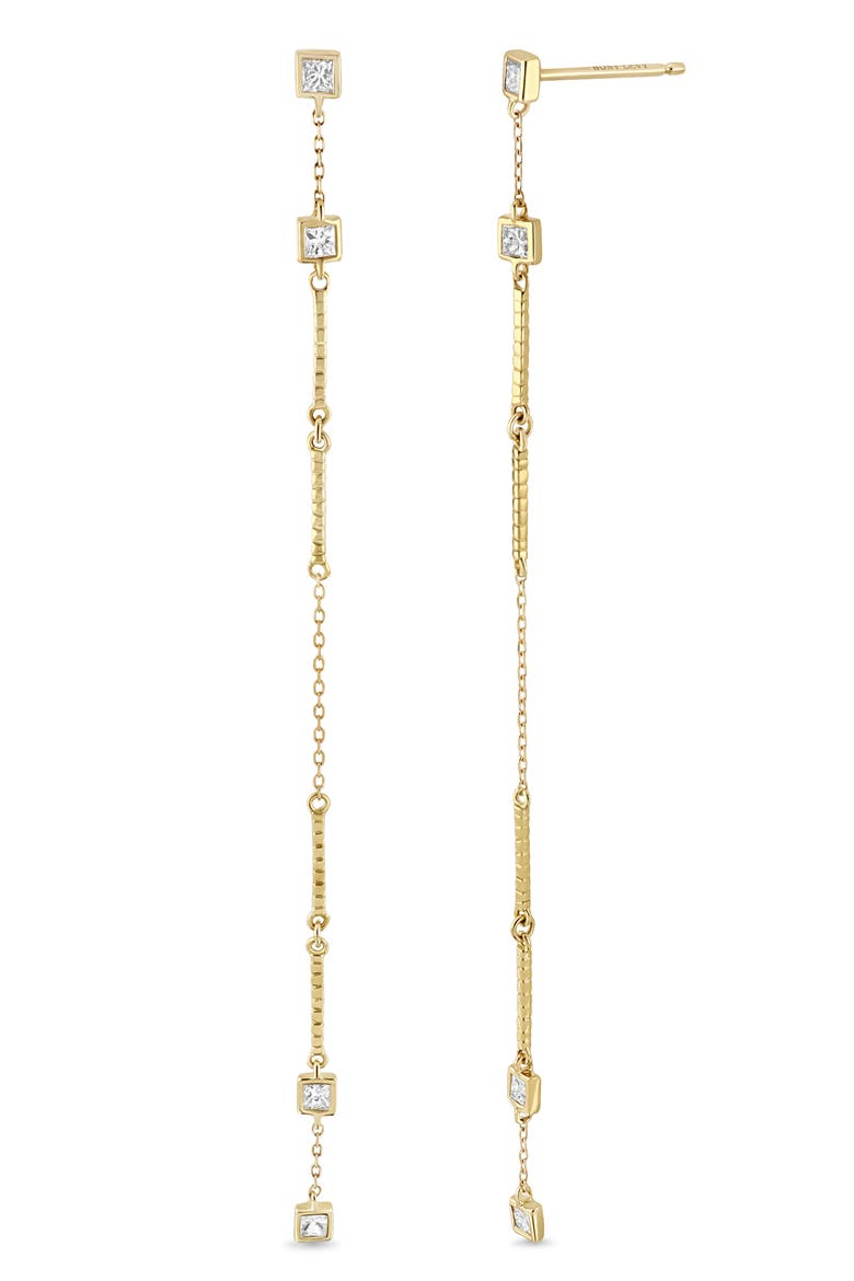 18K Gold Monaco Diamond Linear Drop Earrings (Online Trunk Show), Main, color, 18K YELLOW GOLD