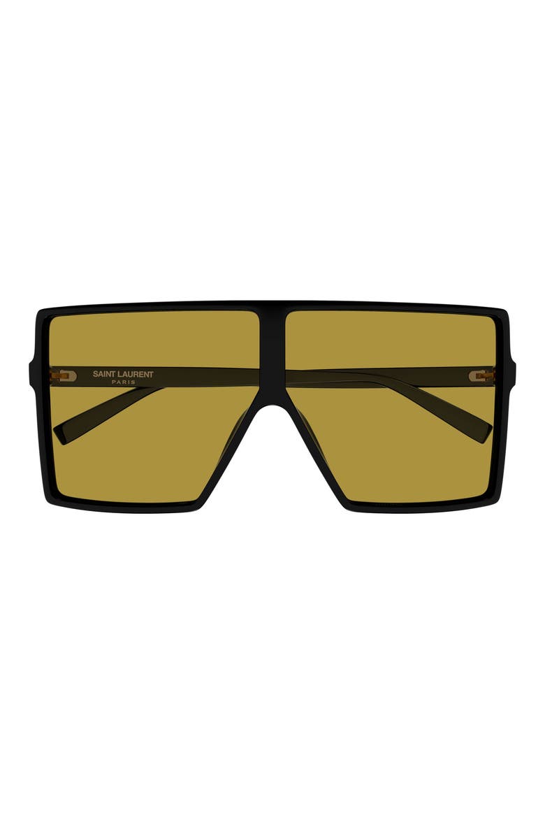 63mm Oversize Flat Top Sunglasses, Main, color, BLACK