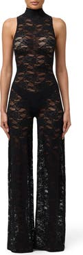 Naked Wardrobe Stretch Lace Jumpsuit