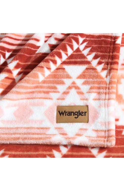 Wrangler Jericho Peach Ultra Soft Plush Fleece Blanket In Pink/red