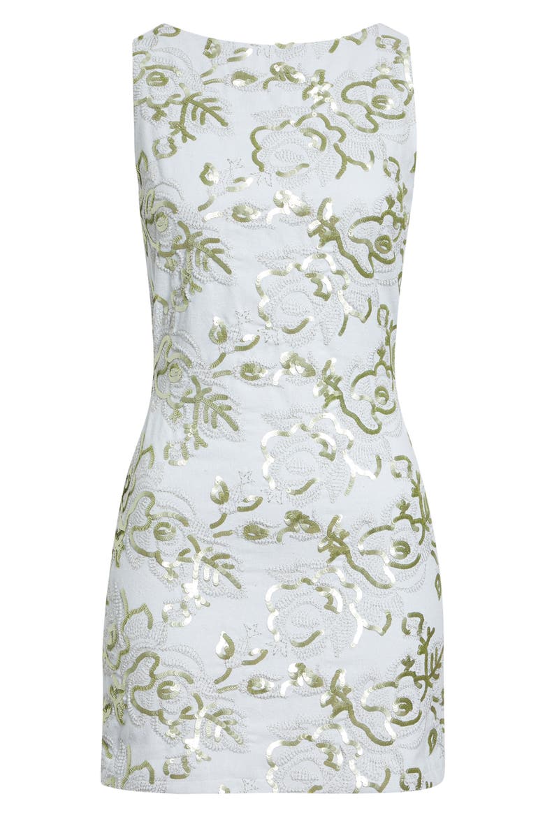 Scarlett Sequin Embroidered Minidress, Alternate, color, GREY/ GOLD