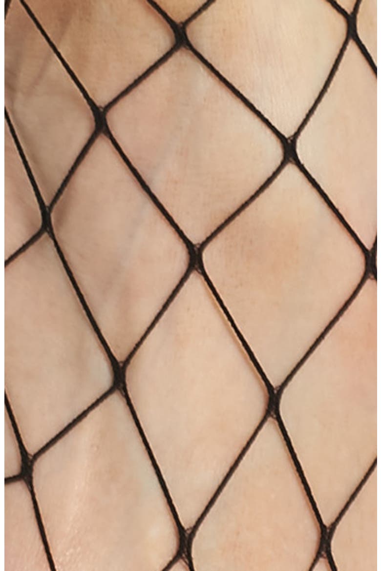 Fishnet Ankle Socks, Alternate, color, BLACK