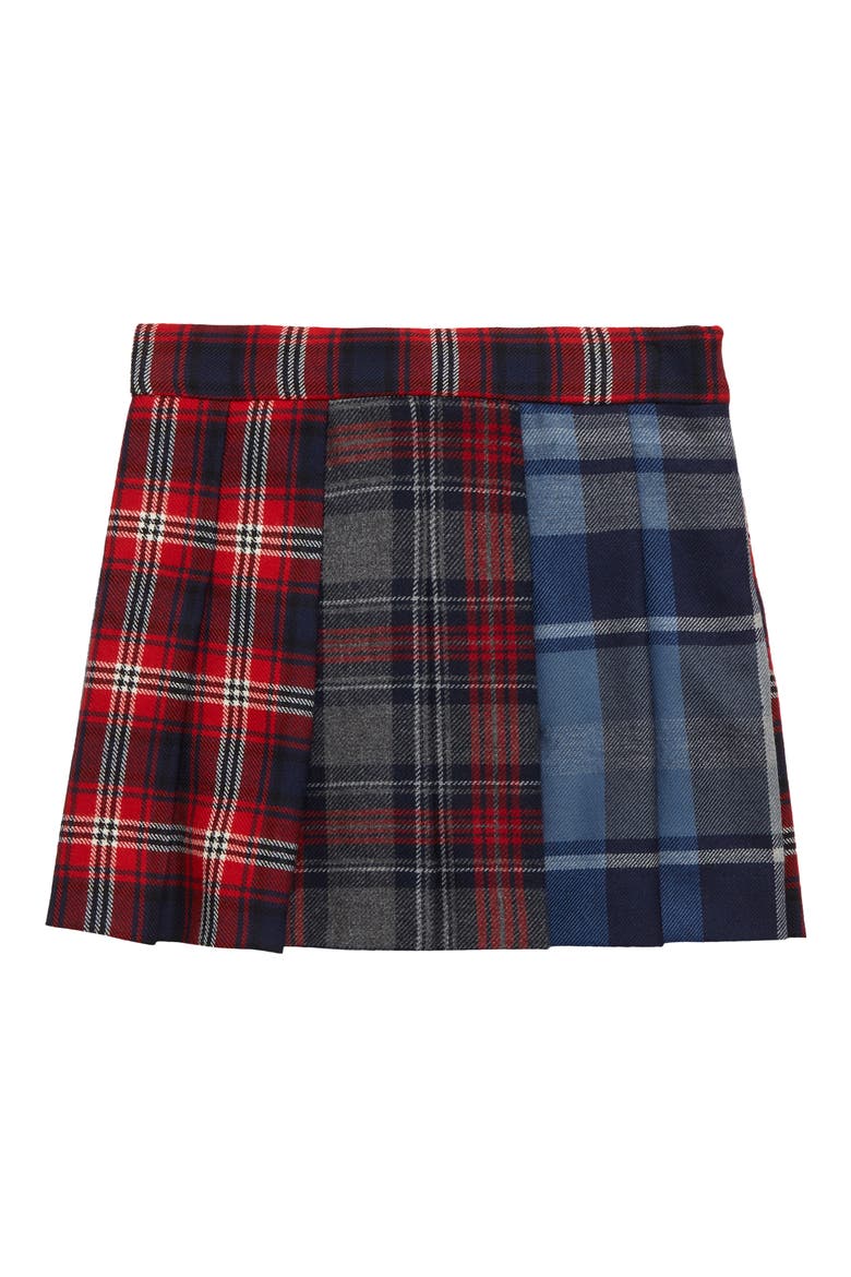 Kids' Mixed Plaid Pleated Skirt, Main, color, RED/ BLUE PLAID