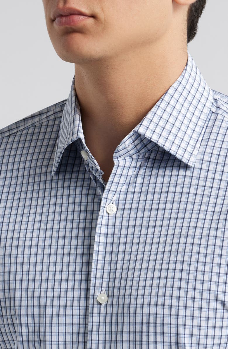 BOSS Hank Kent Slim Fit Performance Stretch Dress Shirt, Alternate, color, Dk Bu