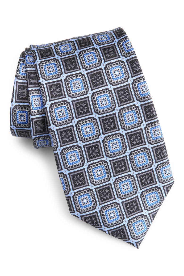 Silk Tie, Main, color, BLACK