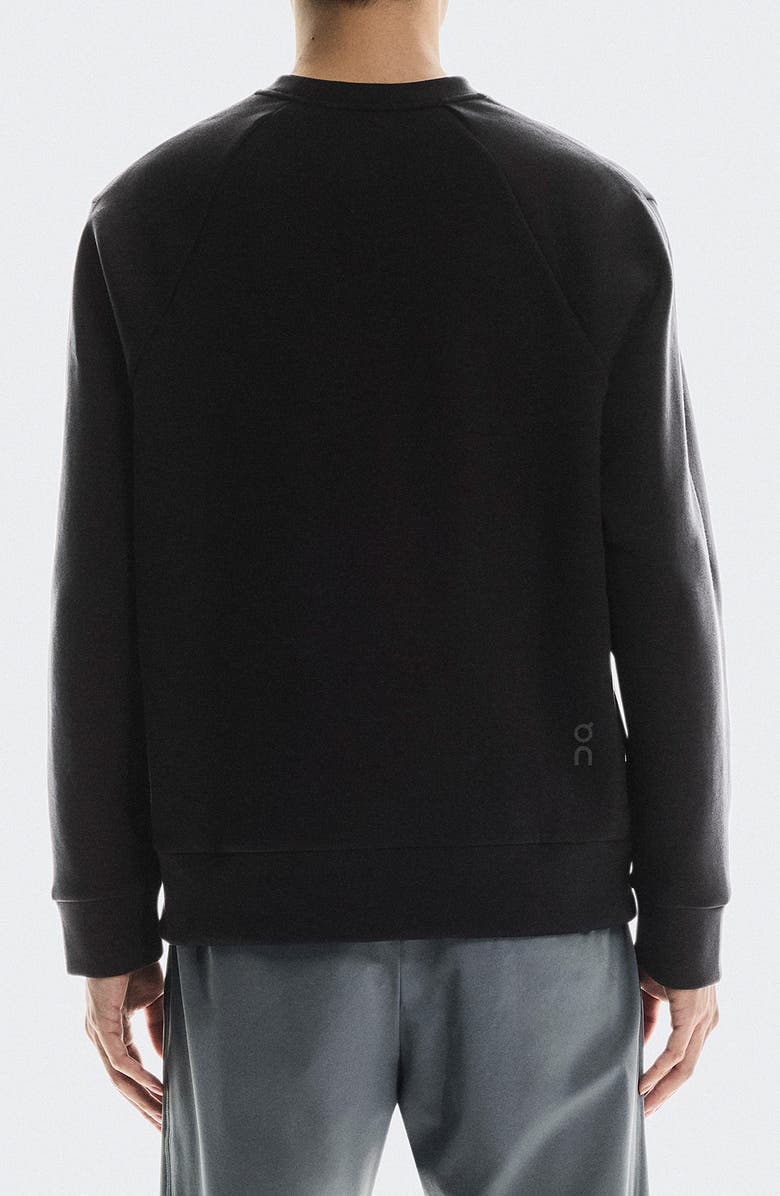 On Focus Tech Crewneck Sweatshirt, Alternate, color, Black
