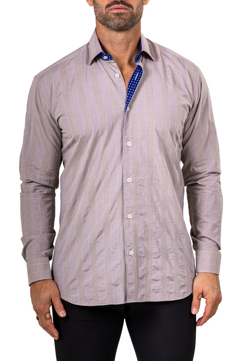 Fibonacci Marthy Contemporary Fit Button-Up Shirt, Main, color, BROWN