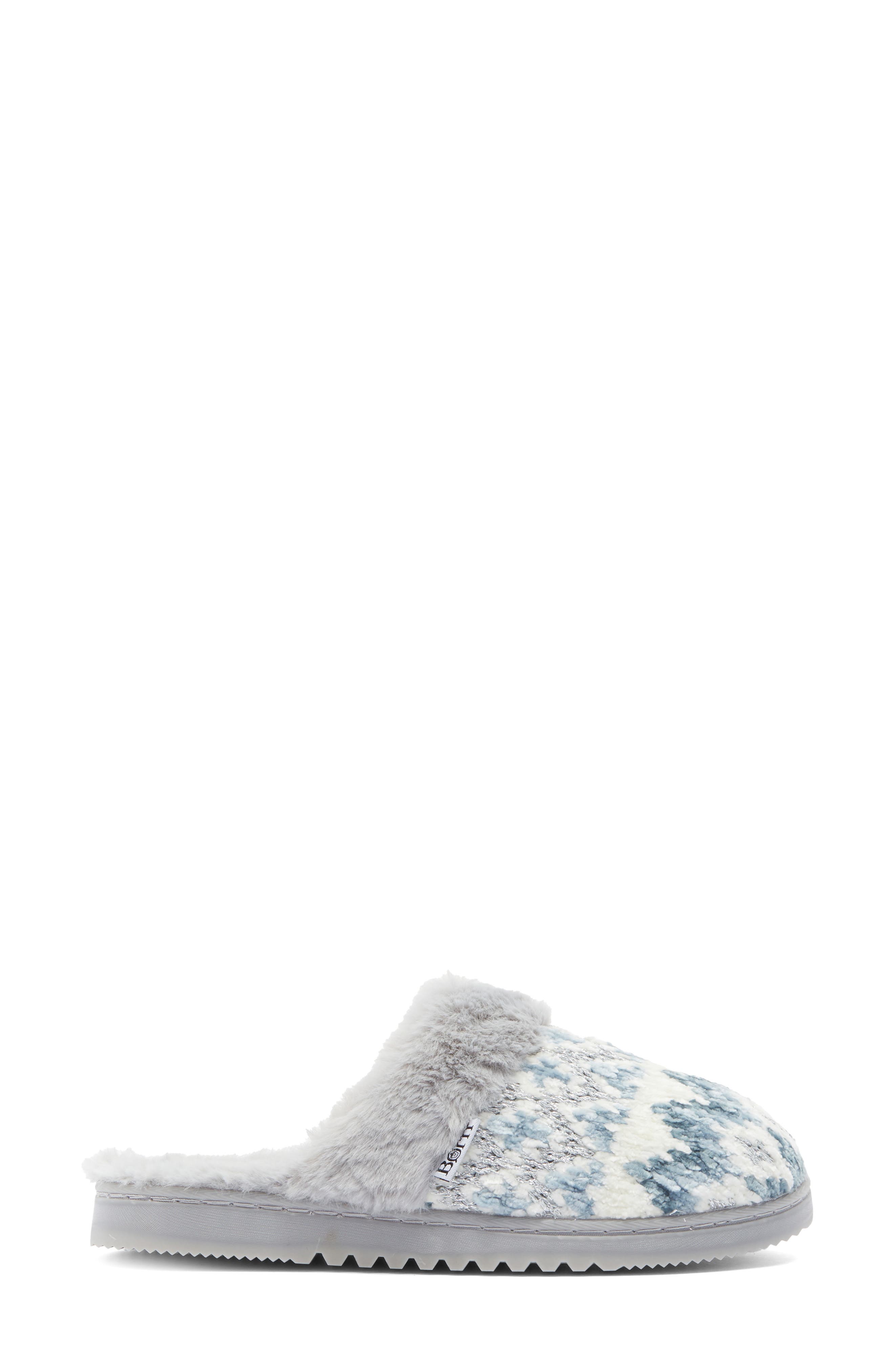 Børn Fair Isle Chenille Scuff Slipper, Alternate, color, Blue