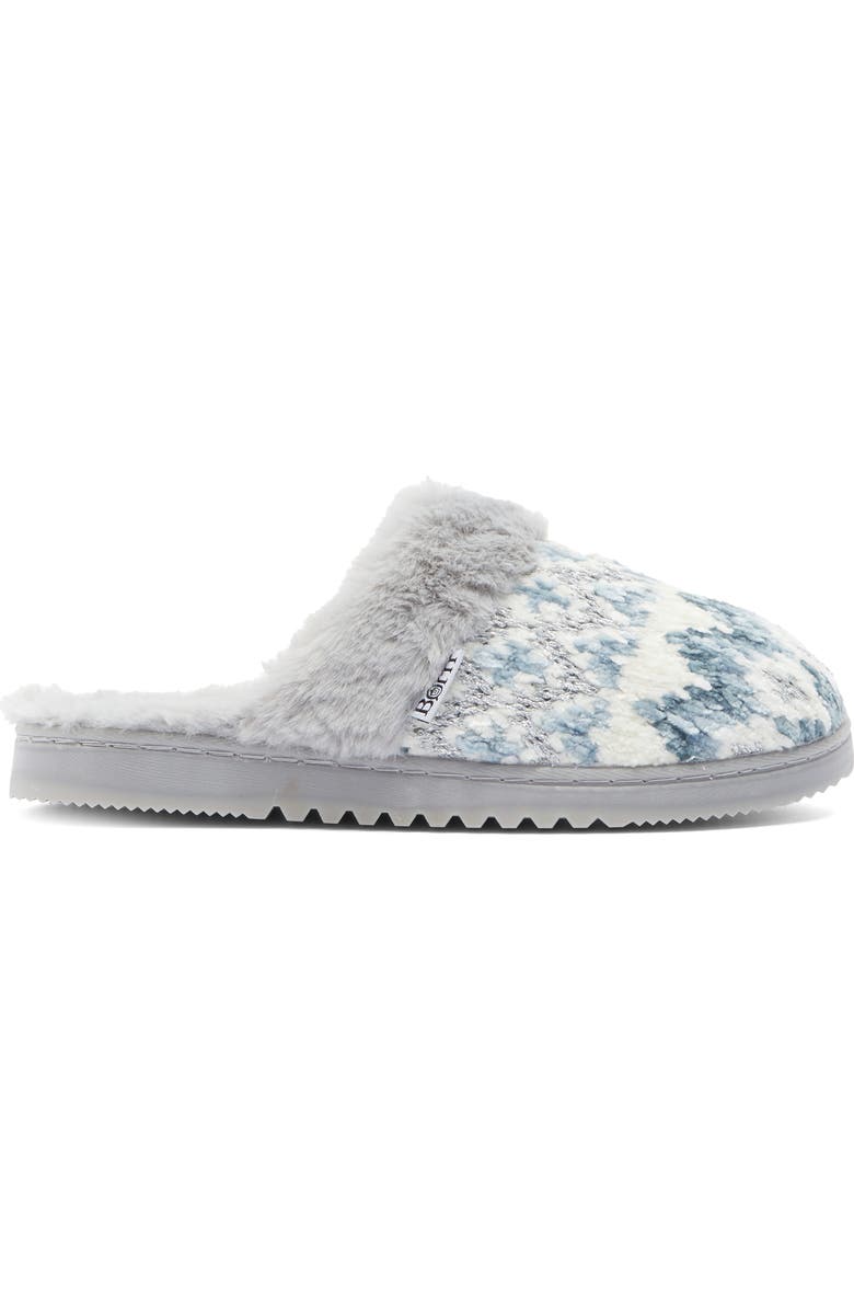 Børn Fair Isle Chenille Scuff Slipper, Alternate, color, Blue