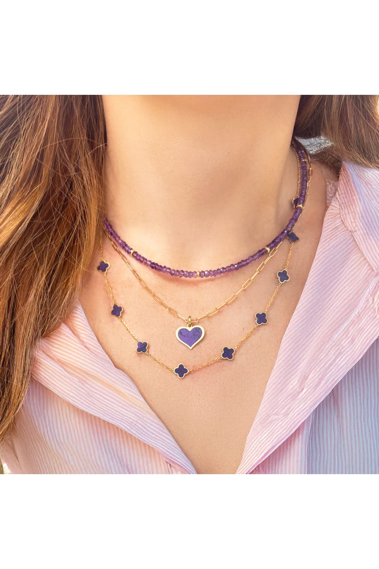 Amethyst Bead Necklace, Alternate, color, Amethyst