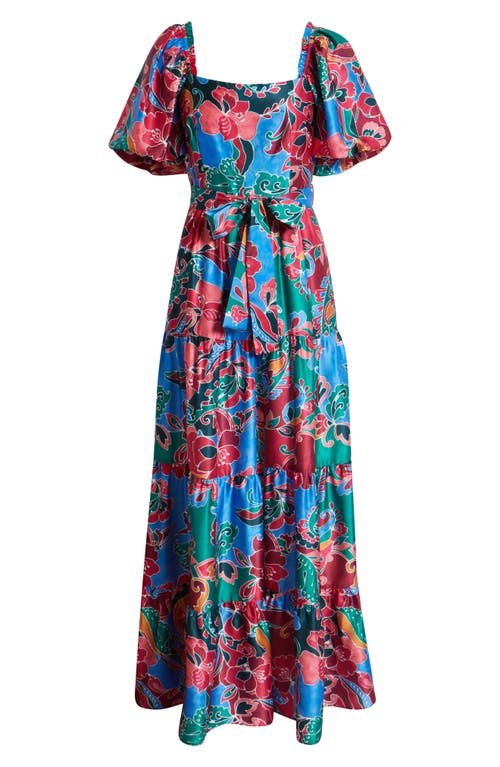 Eliza J Floral Tiered Maxi Dress In Blue