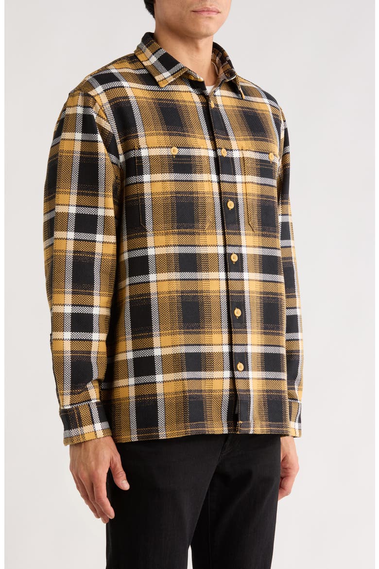 Vaughn Loose Fit Heavyweight Cotton Herringbone Button-Up Overshirt, Alternate, color, VAUGHN CHECK DIJON
