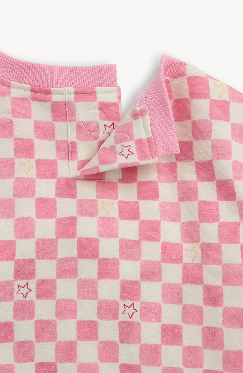 Magnetic Me Checkerboard Brushed Fleece Magnetic Sweatshirt & Joggers Set, Alternate, color, White