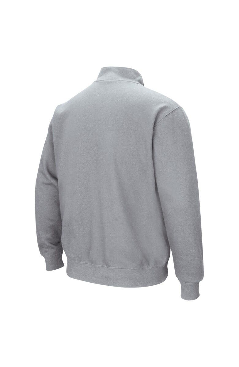 COLOSSEUM Men's Colosseum Heathered Gray Mississippi State Bulldogs Tortugas Team Logo Quarter-Zip Jacket, Alternate, color, Heather Gray