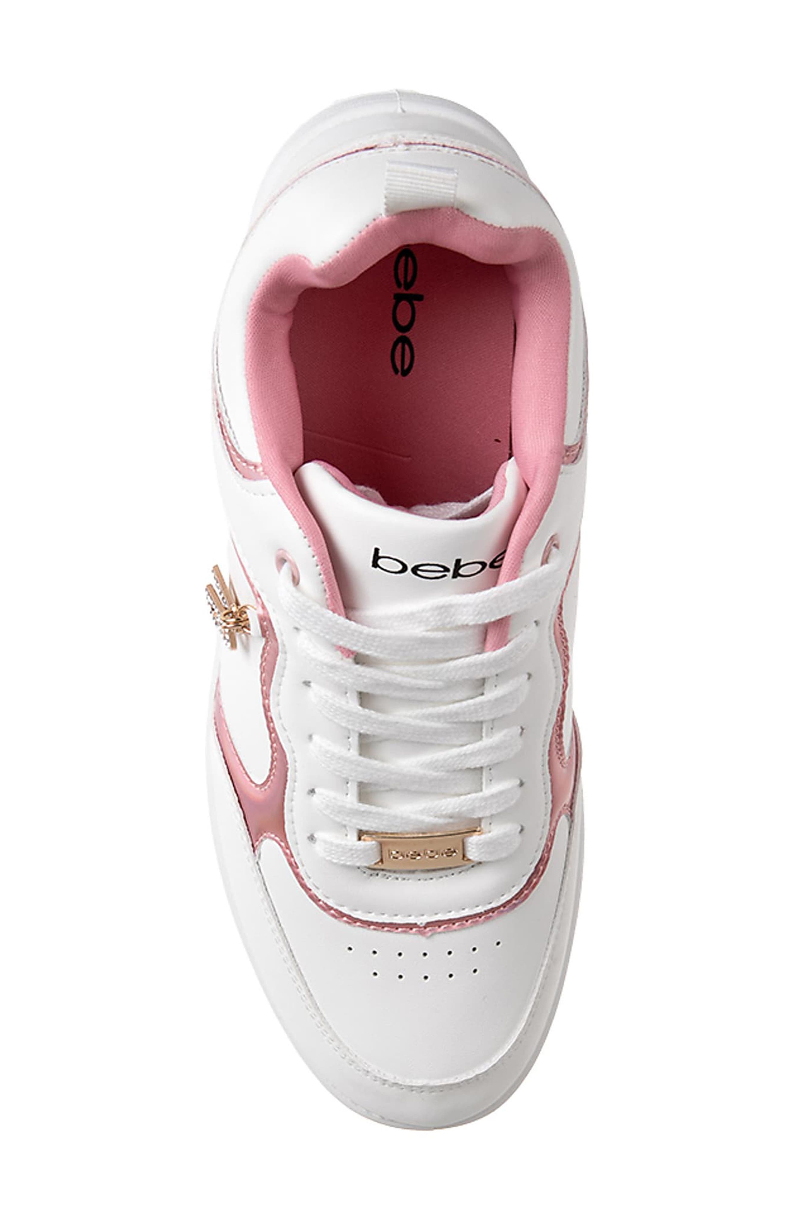 bebe Court Sneaker, Alternate, color, White Multi