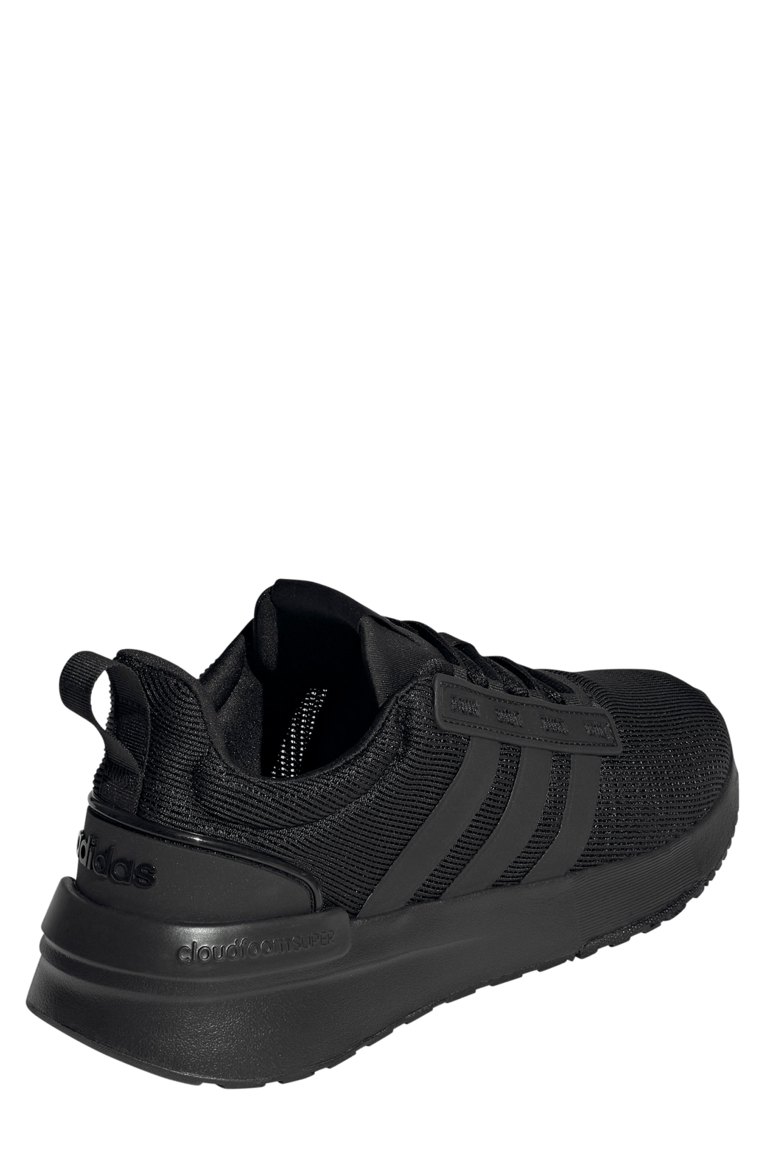 Racer Running Sneaker, Alternate, color, BLACK/ BLACK/ GREY