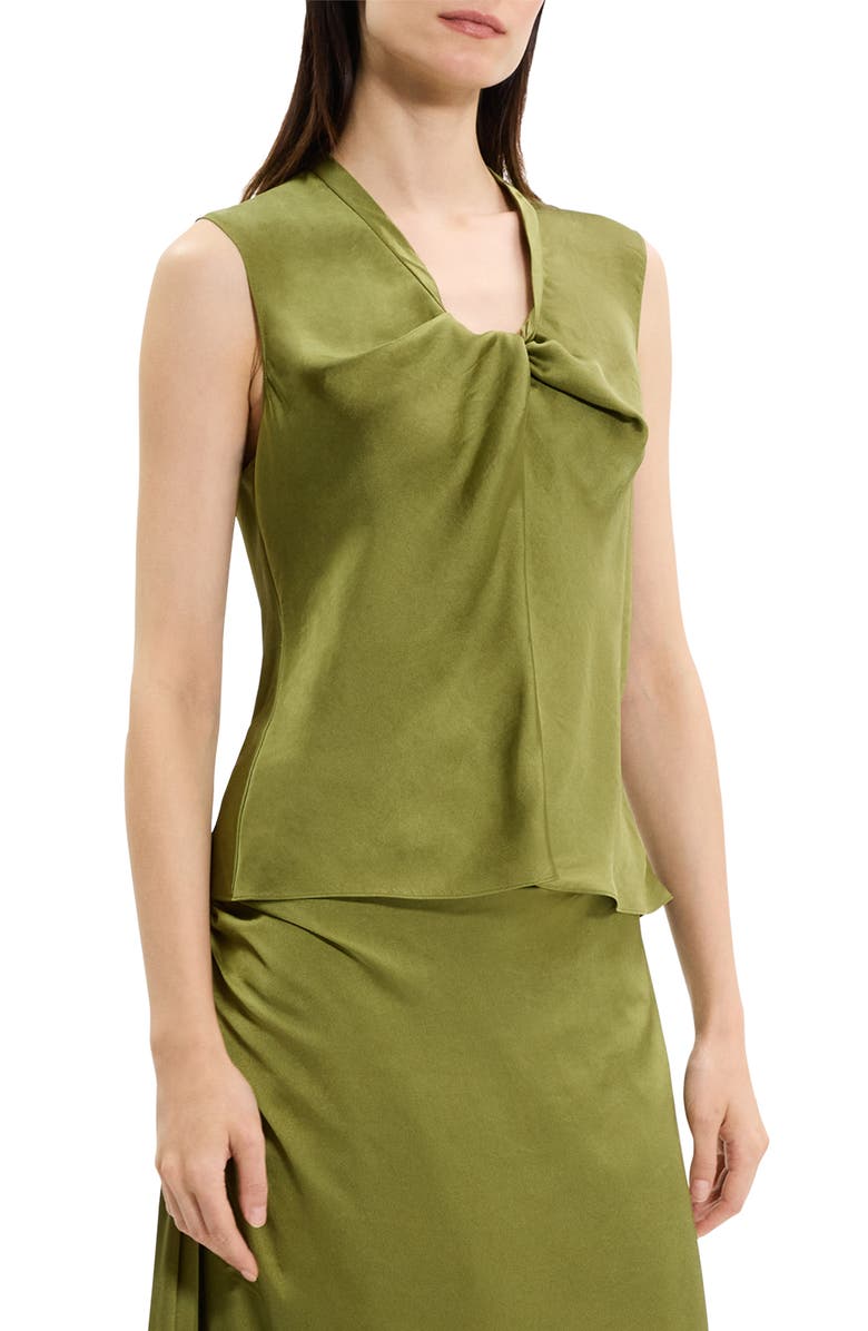 Theory Twist Neck Sleeveless Top, Alternate, color, Avocado