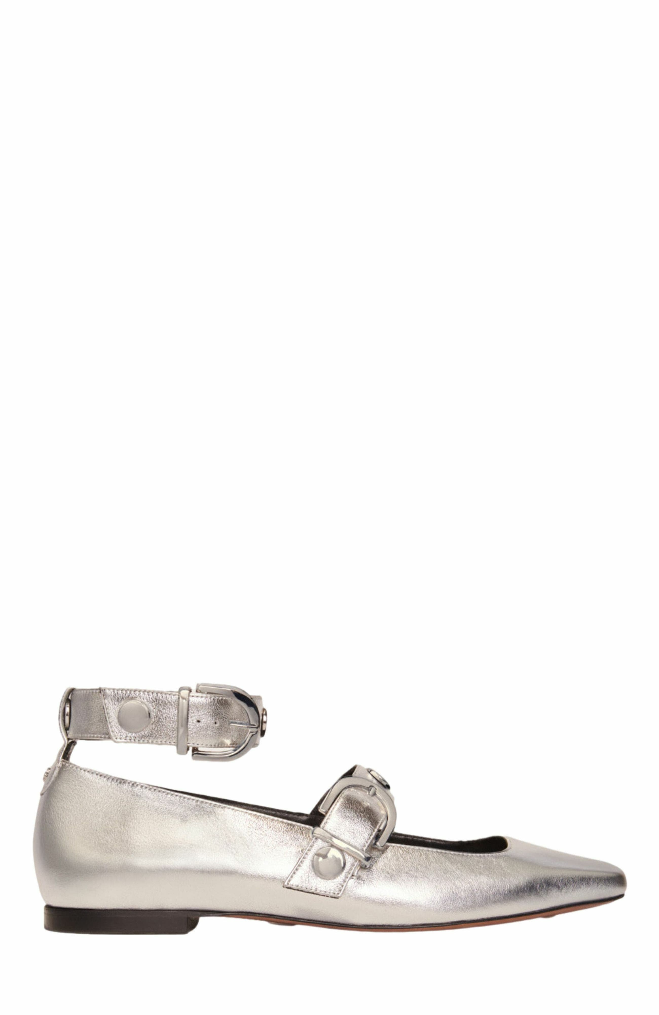 maje Metallic leather Mary Janes, Main, color, 