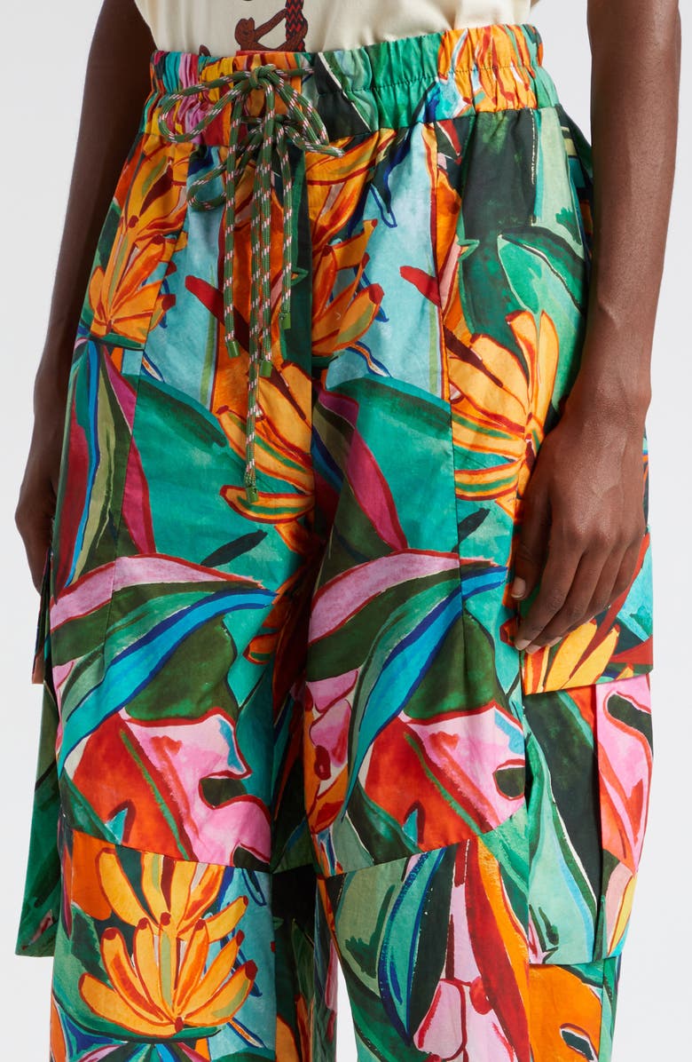 FARM Rio Banana Foliage Drawstring Cargo Pants, Alternate, color, 